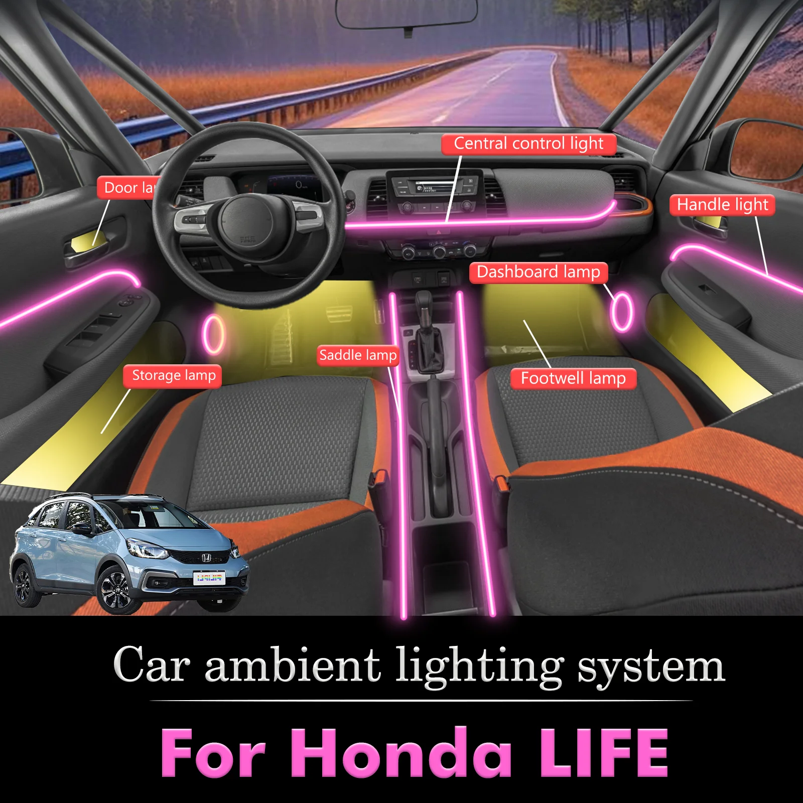 For Honda LIFE Car Interior Decorative Ambient Light RGB 64-Color LED Smart Remote Control Energy Saving Efficient Kit
For Honda LIFE Car Interior Decorative Ambient Light RGB 64-Color LED Smart Remote Control Energy Saving Efficient Kit