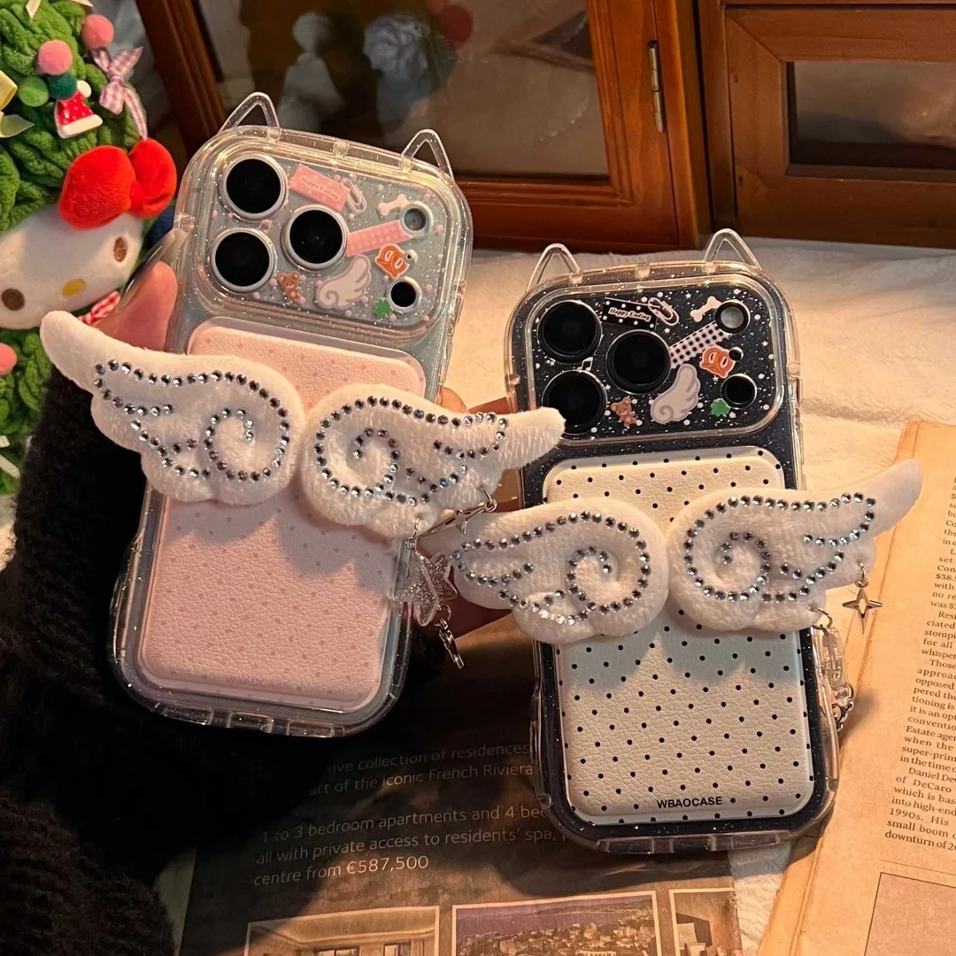 Ins Korean Lovely Angel Winged Wave Point Phone Case For iPhone 17 16 15 14 Pro MAX Plus Y2K Cats Ears Clear soft Covers
Ins Korean Lovely Angel Winged Wave Point Phone Case For iPhone 17 16 15 14 Pro MAX Plus Y2K Cats Ears Clear soft Covers