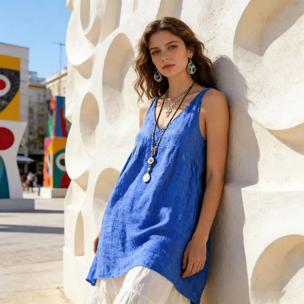 Summer Cotton Camis Women Sleeveless Blouse Vintage Solid Tanks Tops Loose Beach Blusas Tunic Split Shirt Female Chemise
Summer Cotton Camis Women Sleeveless Blouse Vintage Solid Tanks Tops Loose Beach Blusas Tunic Split Shirt Female Chemise