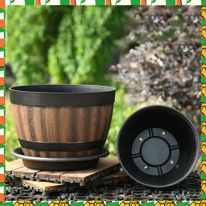 Professional Tool Flower Pots, Whiskey Barrel Flower Pots, Plastic Flower Pots Imitation Wine Barrel Design,For Garden Plants(3P
Professional Tool Flower Pots, Whiskey Barrel Flower Pots, Plastic Flower Pots Imitation Wine Barrel Design,For Garden Plants(3P