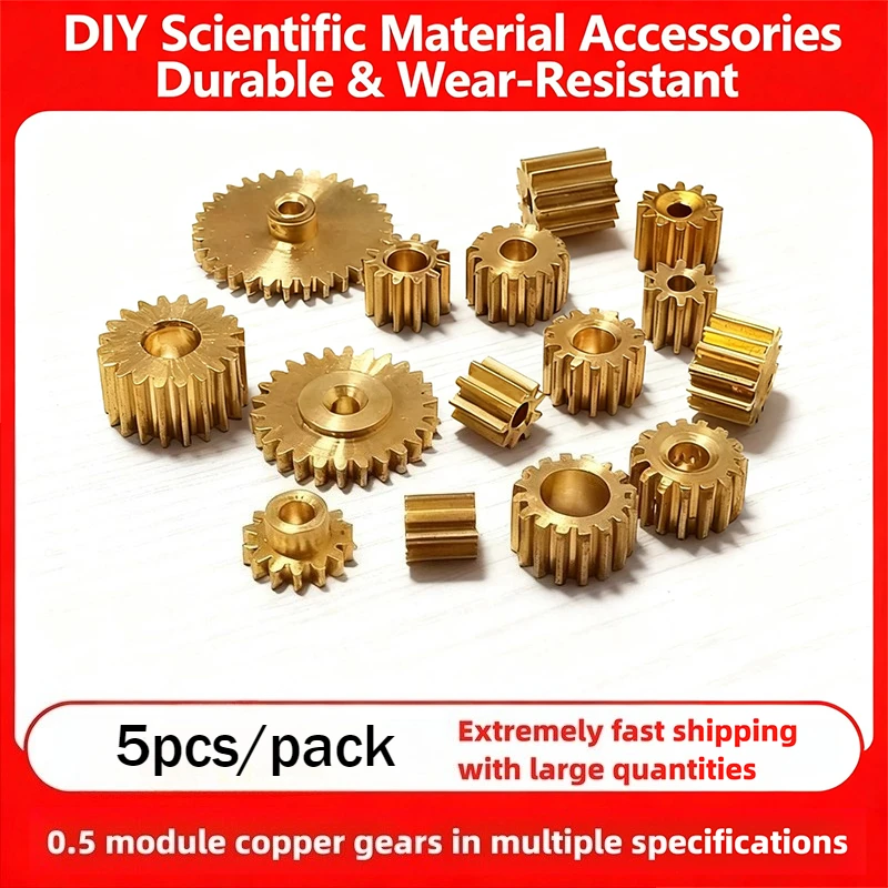 Complete Range of 0.5 Modulus Metal Copper Gears, Worm Gears and Spur Gears with 8/9/10/12/14/15/16/18/20/32 Teeth
Complete Range of 0.5 Modulus Metal Copper Gears, Worm Gears and Spur Gears with 8/9/10/12/14/15/16/18/20/32 Teeth