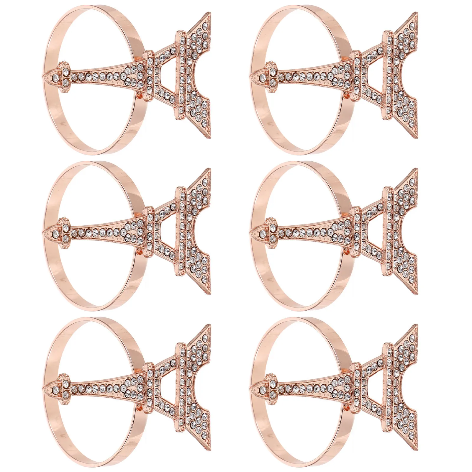 6pcs Napkin Ring Buckle Eiffel Tower Rhinestones Decorations Wear Resistant Reusable Serviette Ring Banquet Supplies
6pcs Napkin Ring Buckle Eiffel Tower Rhinestones Decorations Wear Resistant Reusable Serviette Ring Banquet Supplies