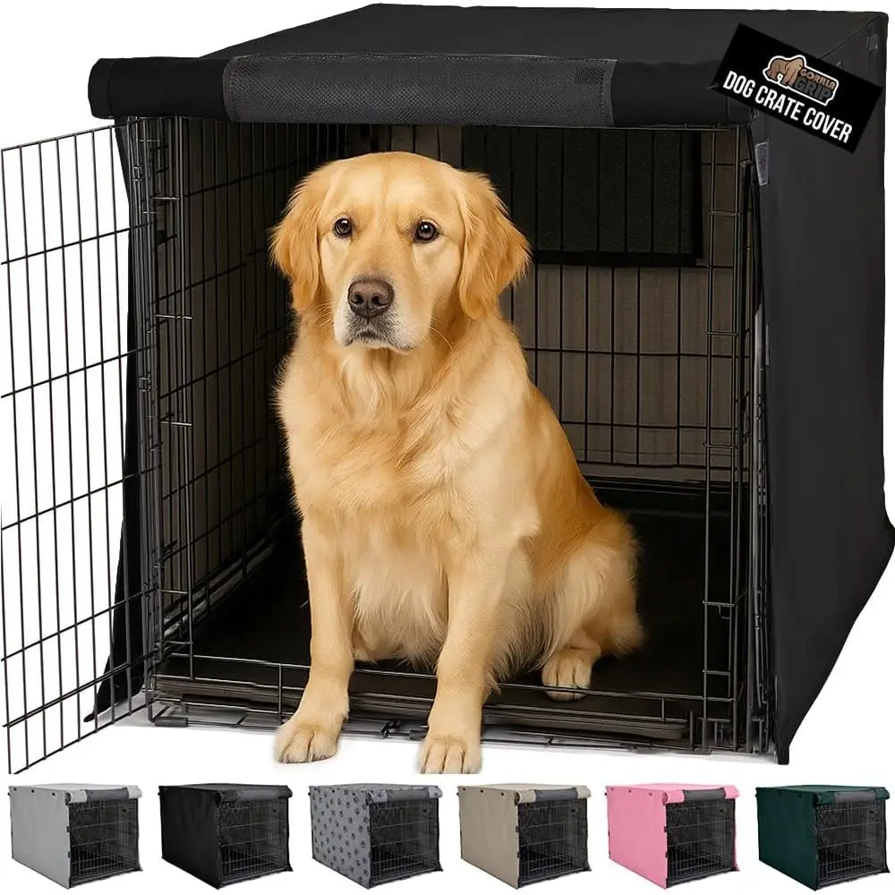 Breathable Mesh Dog Crate Cover, 42 Wire Kennel Privacy, Light Reducing, Black
Breathable Mesh Dog Crate Cover, 42 Wire Kennel Privacy, Light Reducing, Black