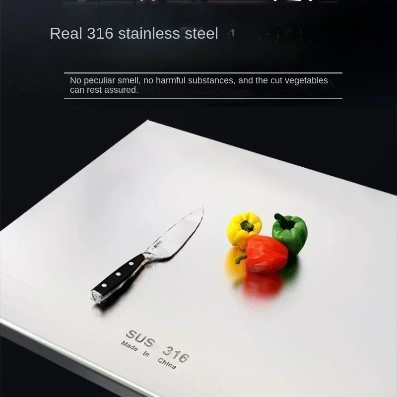 316 stainless steel panel and chopping board, kitchen household thickened double sided extra large kneaded surface cutting board
316 stainless steel panel and chopping board, kitchen household thickened double sided extra large kneaded surface cutting board