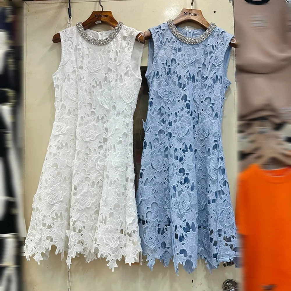 Australian niche high-end intellectual temperament round neck water-soluble lace diamond hollow dress-GZXX328
Australian niche high-end intellectual temperament round neck water-soluble lace diamond hollow dress-GZXX328
