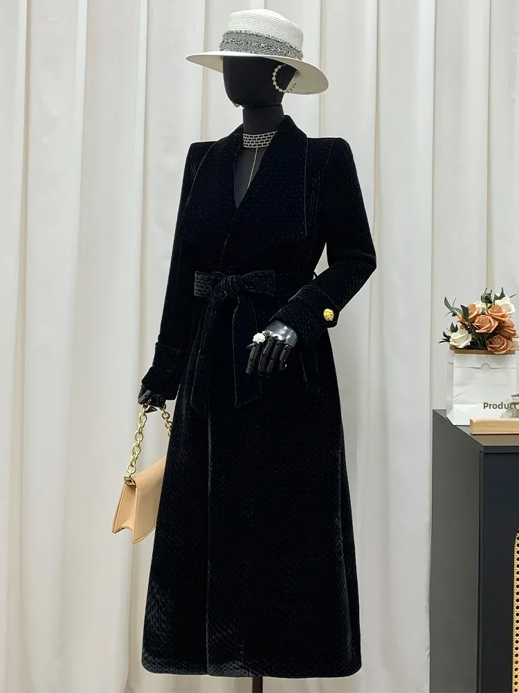 Pinno Ultra-Long Velvet Windbreaker Coat Women's Large Collar A-Line Hem Thiened Cotton Plu Winter Bla Coat
Pinno Ultra-Long Velvet Windbreaker Coat Women's Large Collar A-Line Hem Thiened Cotton Plu Winter Bla Coat