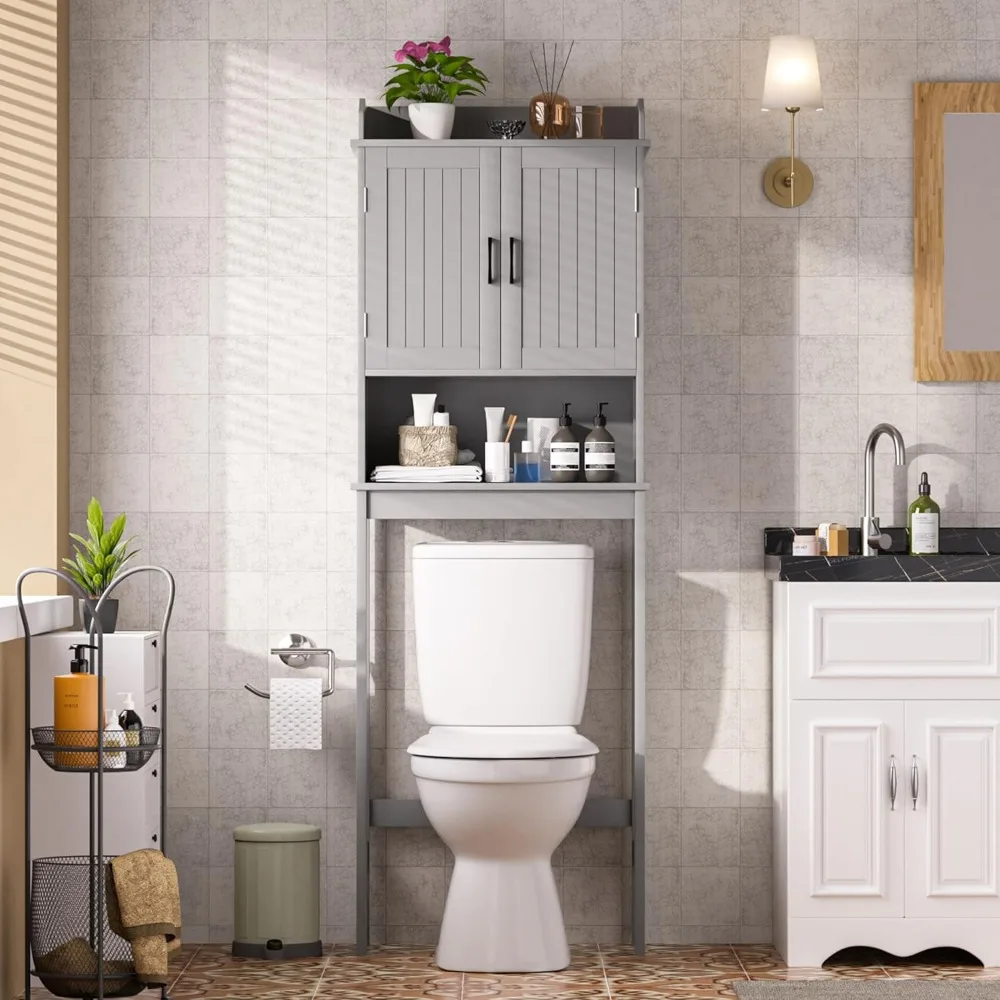 Over-The-Toilet Storage Shelf with Doors, Bathroom Freestanding Organizer Space Saver with Adjustable Shelf
Over-The-Toilet Storage Shelf with Doors, Bathroom Freestanding Organizer Space Saver with Adjustable Shelf