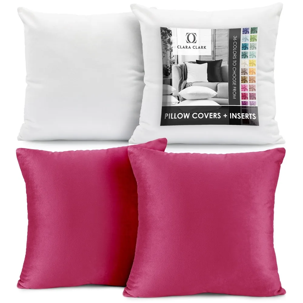 Plush Solid Decorative Microfiber Square Throw Pillow Cover with Throw Pillow Insert for Couch, Hot Pink, 28x28, 4 Piece Decora
Plush Solid Decorative Microfiber Square Throw Pillow Cover with Throw Pillow Insert for Couch, Hot Pink, 28x28, 4 Piece Decora