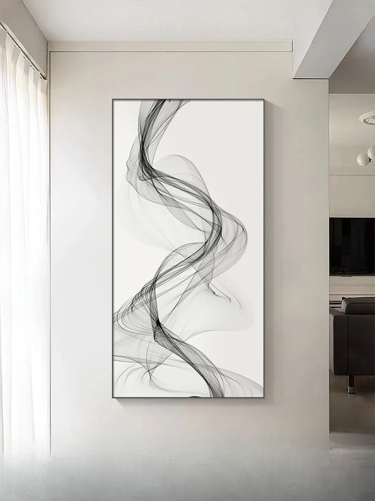 Entrance hanging painting 2024 new vertical version of light luxury, high-end black and white lines, entrance hallway
Entrance hanging painting 2024 new vertical version of light luxury, high-end black and white lines, entrance hallway