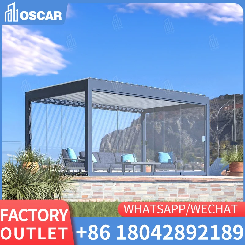 10ft*13ft Aluminum Pergola for Backyard Gazebo with Adjustable Rainproof Roof with Electric Blinds 10ft*10ft 12ft*16ft 12ft*20ft
10ft*13ft Aluminum Pergola for Backyard Gazebo with Adjustable Rainproof Roof with Electric Blinds 10ft*10ft 12ft*16ft 12ft*20ft