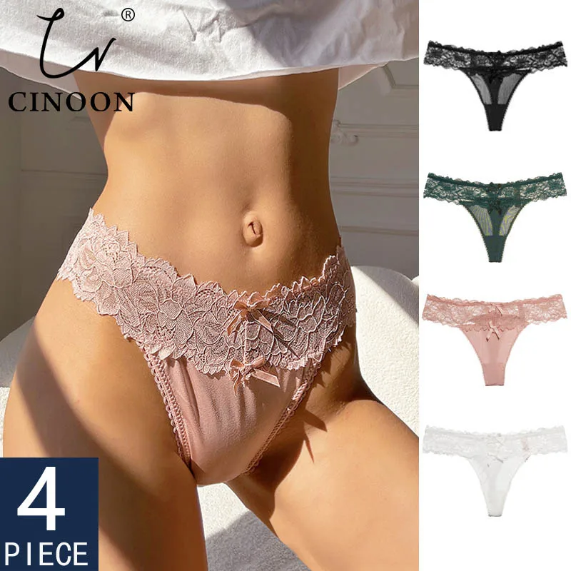 CINOON 4PCS/Set Sexy Lace Panties Low-waist Underwear Thong Female G String Breathable Lingerie Temptation Embroidery Intimates
CINOON 4PCS/Set Sexy Lace Panties Low-waist Underwear Thong Female G String Breathable Lingerie Temptation Embroidery Intimates
