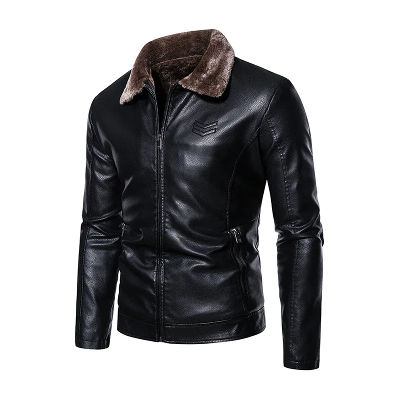 Fur Collar Windproof Warm Coat Men Brand Clothing New Thick Brown Leather Jacket Mens Winter Autumn Men's Jacket Fashion Faux
Fur Collar Windproof Warm Coat Men Brand Clothing New Thick Brown Leather Jacket Mens Winter Autumn Men's Jacket Fashion Faux
