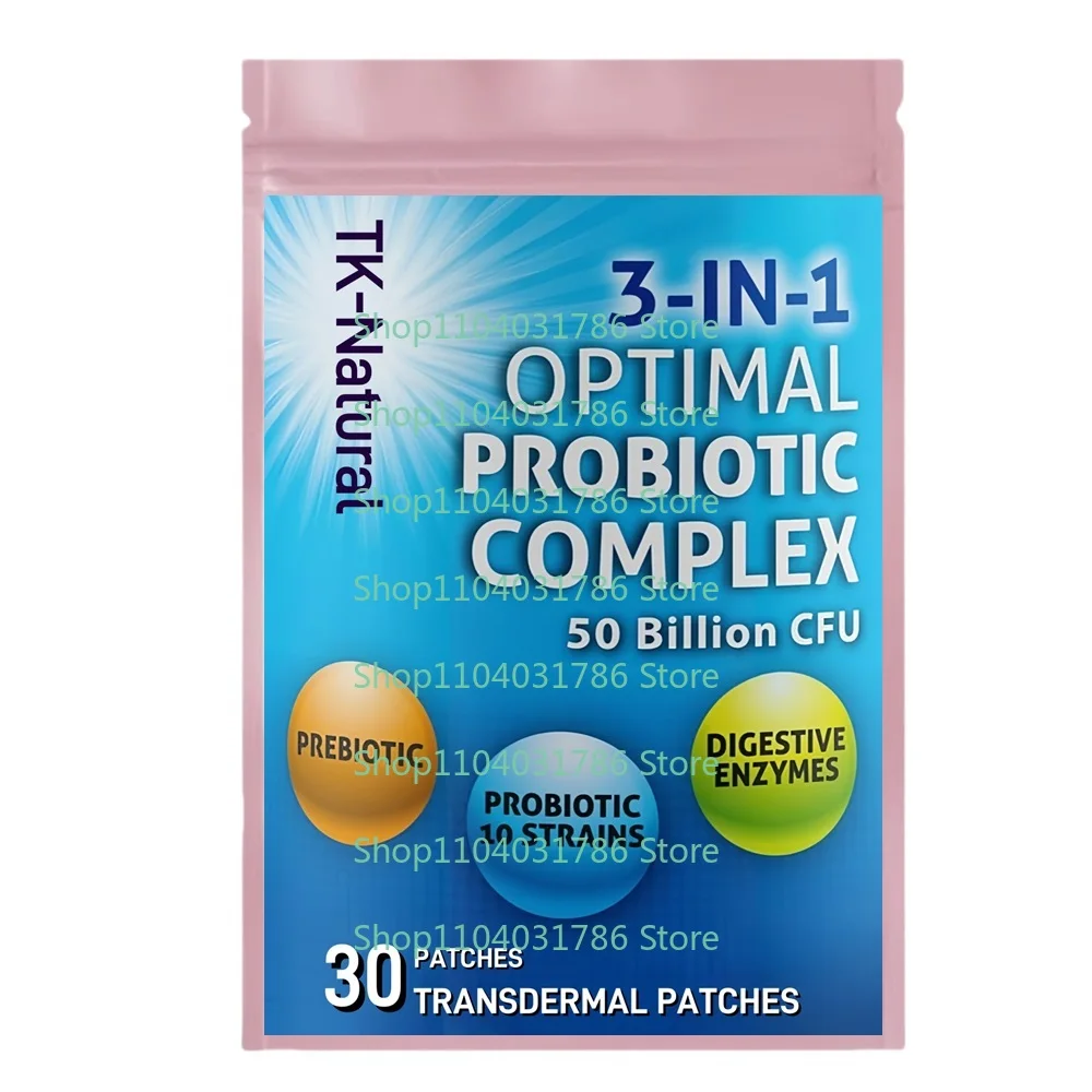 30 Patches Probiotics Transdermal Patches with Digestive Enzymes and Prebiotic Multi Enzyme Complex for Gut Health
30 Patches Probiotics Transdermal Patches with Digestive Enzymes and Prebiotic Multi Enzyme Complex for Gut Health