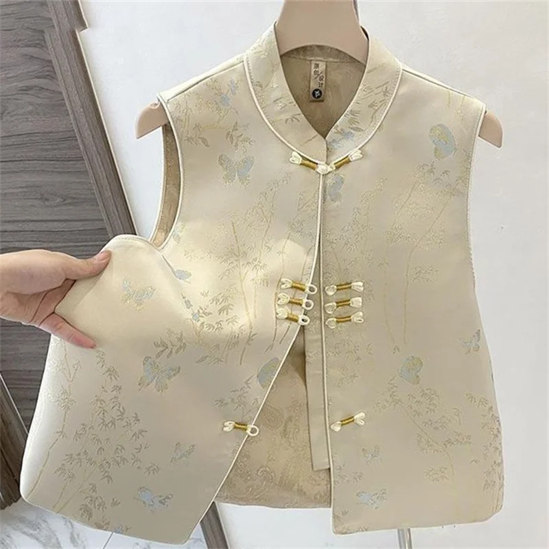 Chinese Style Vest Jacket Women's Spring Autumn 2025 New Sleeveless Coat New Buckle Thin Waistcoat Ladies Fashion Cardigan Tops
Chinese Style Vest Jacket Women's Spring Autumn 2025 New Sleeveless Coat New Buckle Thin Waistcoat Ladies Fashion Cardigan Tops