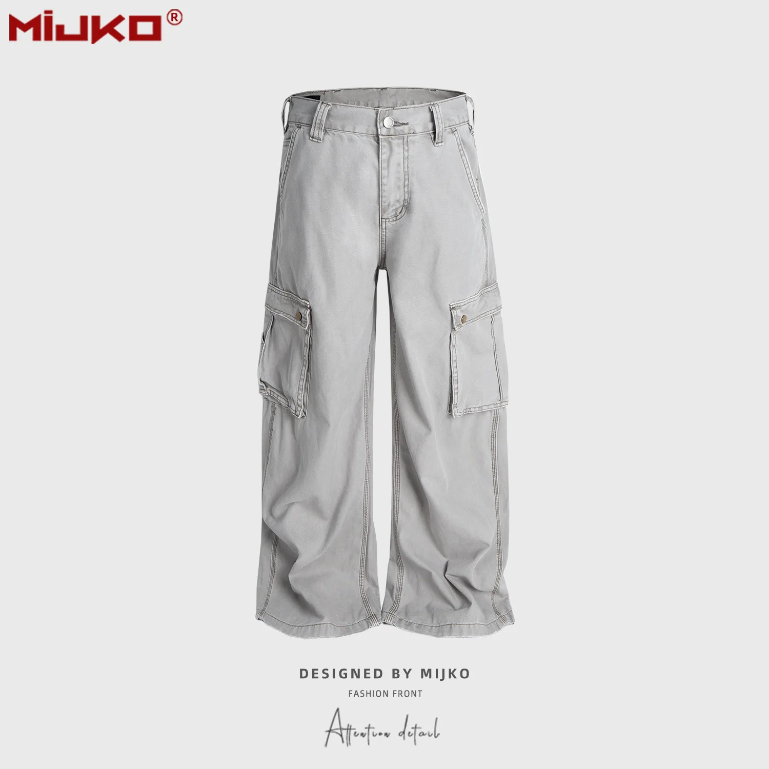 MIJKO Unisex American Straight Leg Denim Pants Multi-Pocket Work Jeans Washed Gray Z006#
MIJKO Unisex American Straight Leg Denim Pants Multi-Pocket Work Jeans Washed Gray Z006#