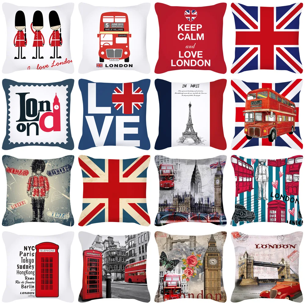 British Style Cushion Cover 18x18 Inches Pillow Case Red Blue Pillow Covers Retro Home Decorations Throw Pillow Case for Couch
British Style Cushion Cover 18x18 Inches Pillow Case Red Blue Pillow Covers Retro Home Decorations Throw Pillow Case for Couch