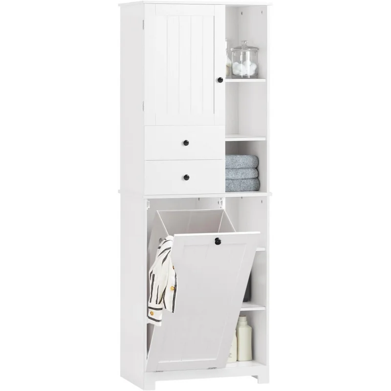 Modern White Laundry Hamper Cabinet – Freestanding with Removable Basket & Shelves, Storage Laundry Room or Bathroom
Modern White Laundry Hamper Cabinet – Freestanding with Removable Basket & Shelves, Storage Laundry Room or Bathroom