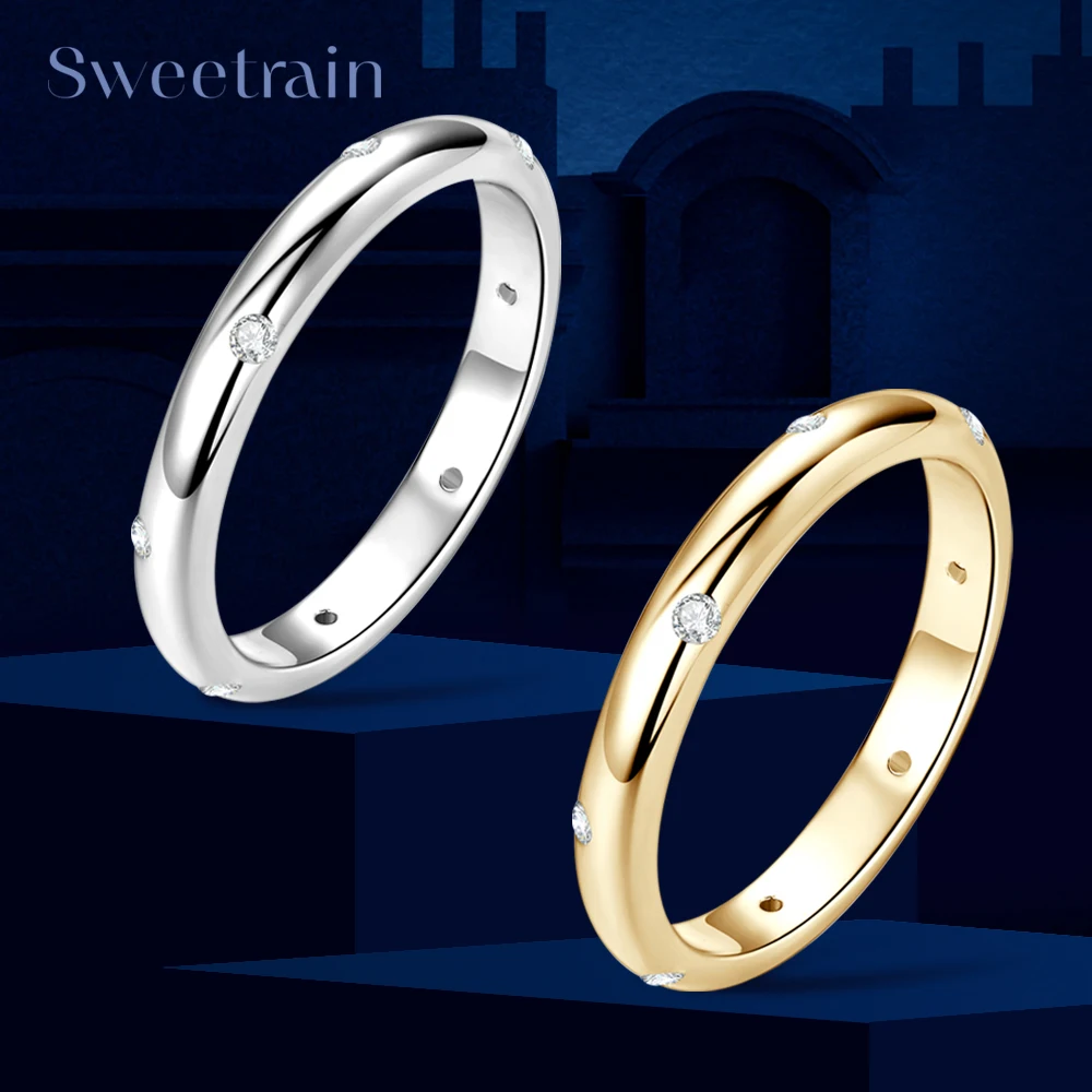 Sweetrain 1.6mm Moissanite Rings for Women Brilliant Bride Wedding Jewelry 925 Sterling Silver Band Plated 14K Gold Jewellery
Sweetrain 1.6mm Moissanite Rings for Women Brilliant Bride Wedding Jewelry 925 Sterling Silver Band Plated 14K Gold Jewellery