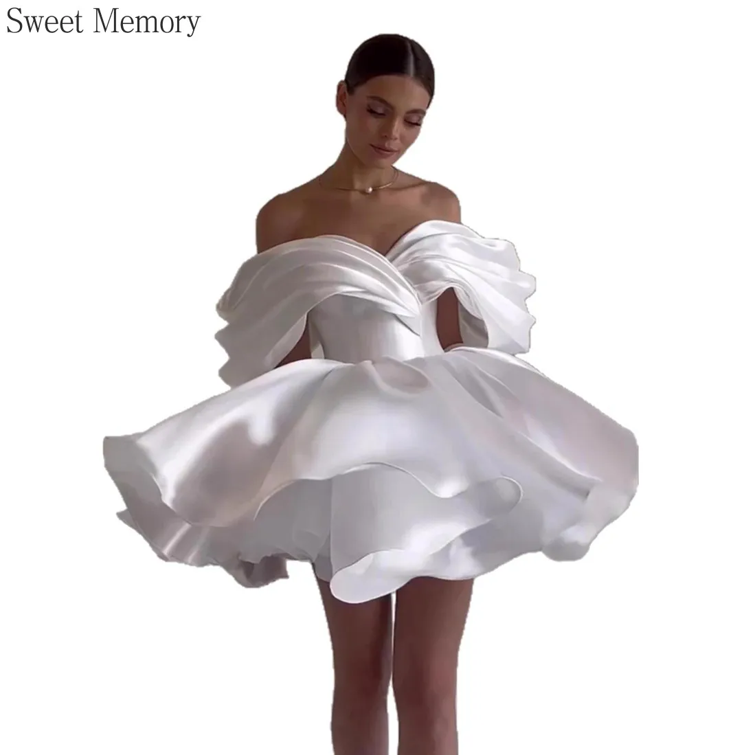 M3161 Sweet Memory White Short Wedding Dress Satin Party Photography Ball Gown Elegant Women Off The Shoulder Formal Dress
M3161 Sweet Memory White Short Wedding Dress Satin Party Photography Ball Gown Elegant Women Off The Shoulder Formal Dress