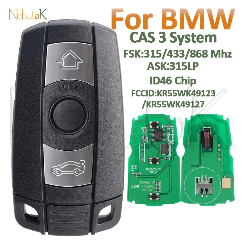 Remote Key Fob For BMW E60 E61 E90 E70 E71 E87 Z4 E91 E89 E72 1/3/5/7 Series X5 X6 315LP 315 433 868 MHz ID46 Chip CAS3 System
Remote Key Fob For BMW E60 E61 E90 E70 E71 E87 Z4 E91 E89 E72 1/3/5/7 Series X5 X6 315LP 315 433 868 MHz ID46 Chip CAS3 System