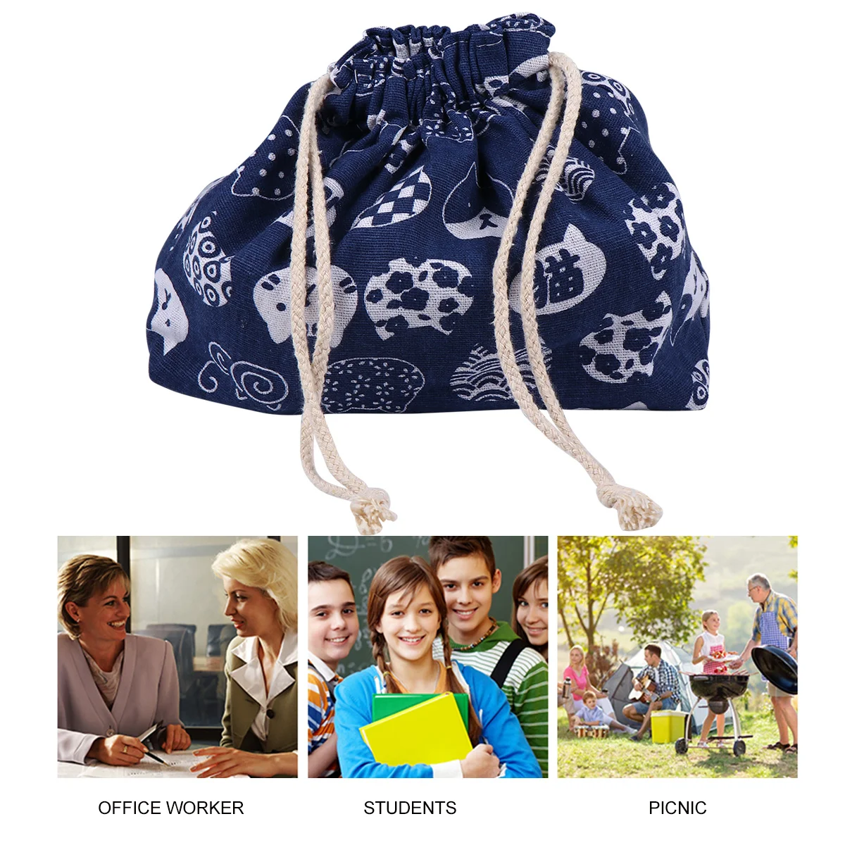 Portable Cotton and Linen Lunch Supply Bag Thick Insulated Drawstring Bento Carrier for Kids Outdoor Travel Meals
Portable Cotton and Linen Lunch Supply Bag Thick Insulated Drawstring Bento Carrier for Kids Outdoor Travel Meals