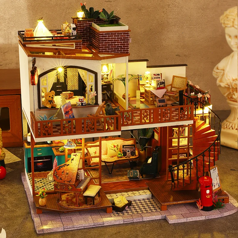 DIY Doll House Wooden Miniature DollHouses 3D Puzzle Making Building Model Kit Production And Assembly Room Toys Birthday Gifts
DIY Doll House Wooden Miniature DollHouses 3D Puzzle Making Building Model Kit Production And Assembly Room Toys Birthday Gifts