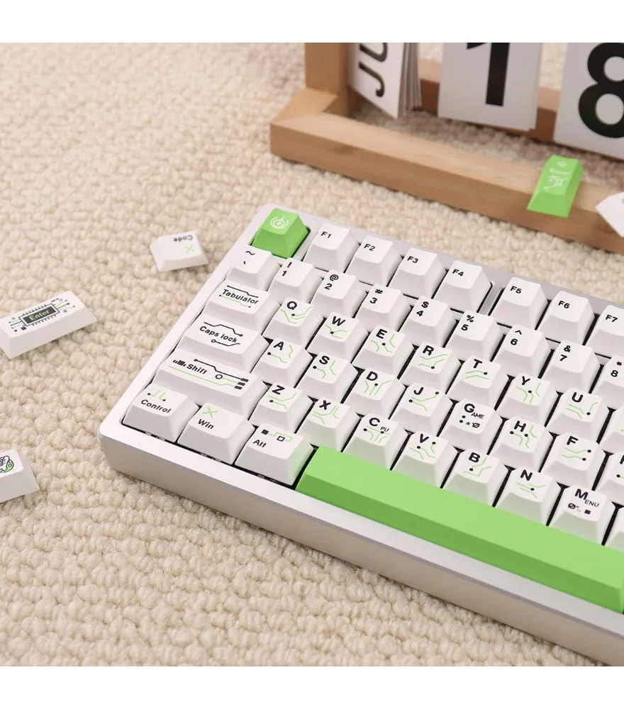 Mechanical keyboard keycaps white and green full set of 148 keys thickened PBT sublimation cherry original height
Mechanical keyboard keycaps white and green full set of 148 keys thickened PBT sublimation cherry original height