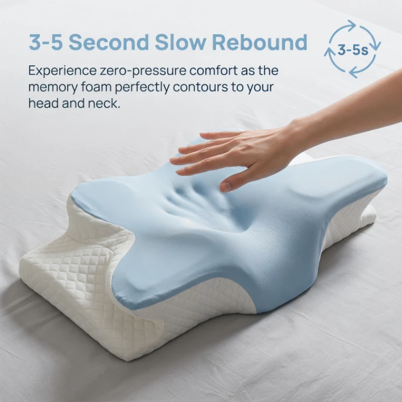 Summer Cooling Butterfly Shape Memory Foam Cervical Pillow Slow Rebound Neck Support for Comfort Night Sleep
Summer Cooling Butterfly Shape Memory Foam Cervical Pillow Slow Rebound Neck Support for Comfort Night Sleep