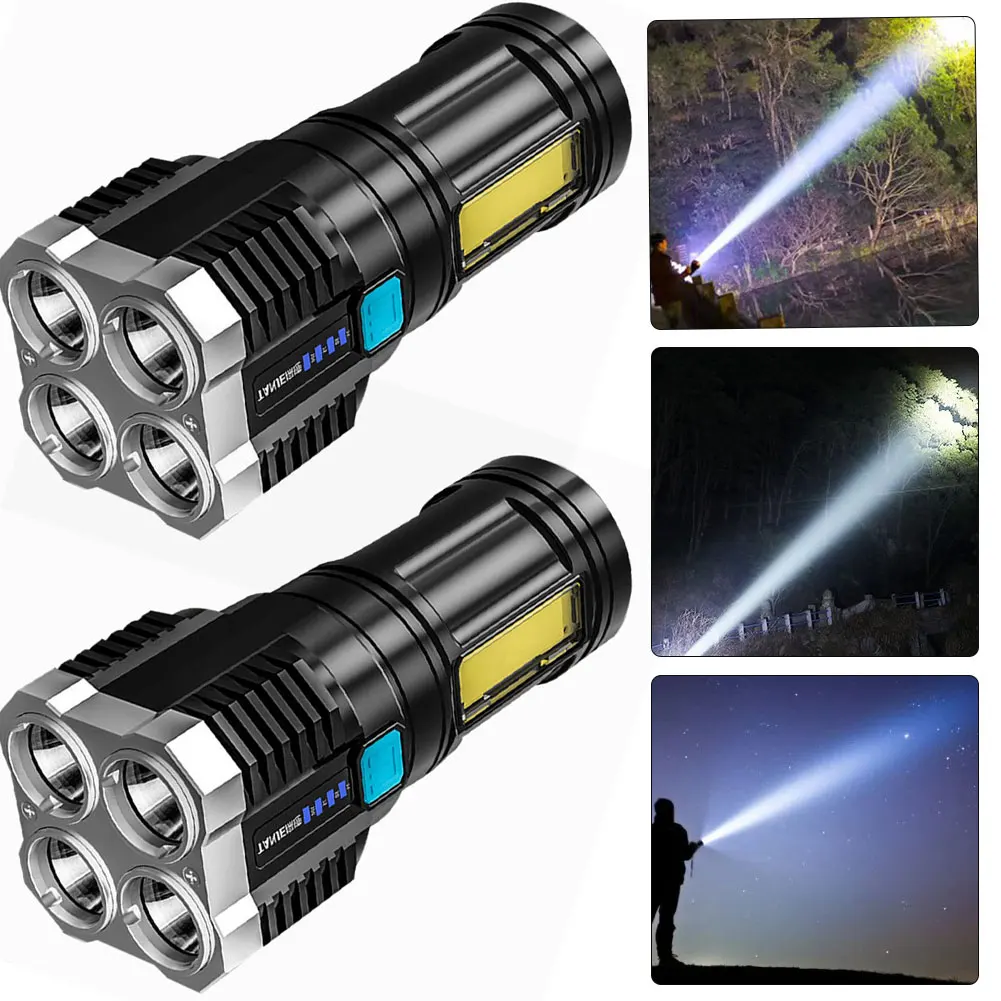 2 шт. фонарика с 4 светодиодами и COB-светодиодами, мощный, с USB-зарядкой, индикатором заряда, портативный
2 шт. фонарика с 4 светодиодами и COB-светодиодами, мощный, с USB-зарядкой, индикатором заряда, портативный