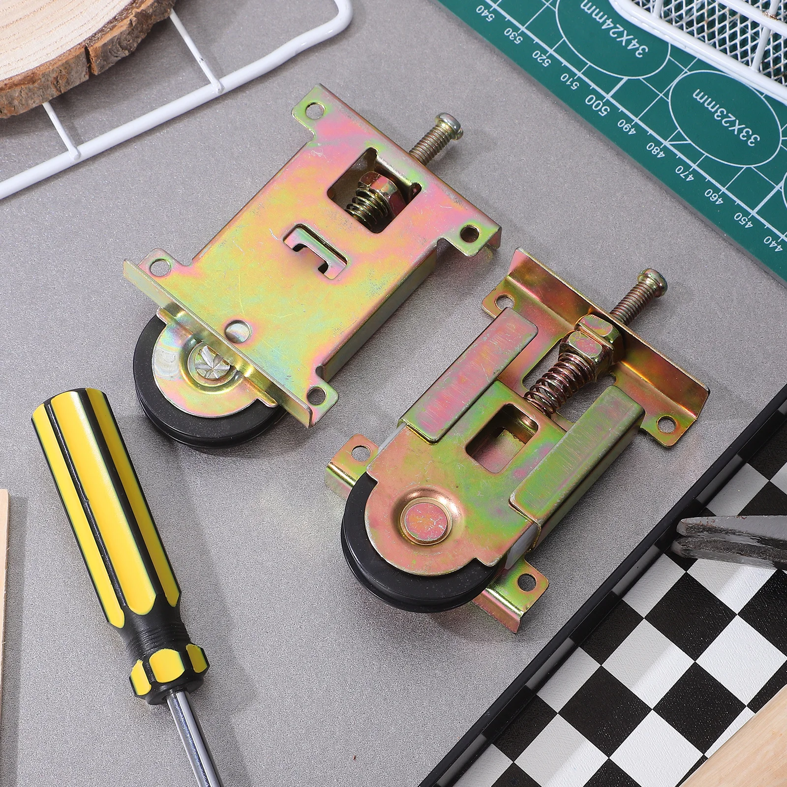 2Pcs Closet Door Rollers Sliding Door Ball Bearing Wheels Replacement Hardware Adjustable Height for Wood Metal Frame Mirror
2Pcs Closet Door Rollers Sliding Door Ball Bearing Wheels Replacement Hardware Adjustable Height for Wood Metal Frame Mirror