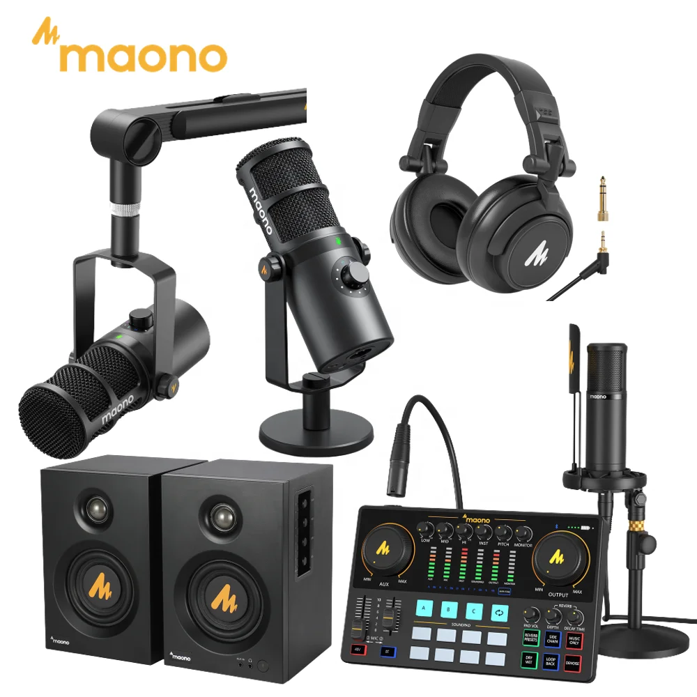 MAONO Professional XLR Dynamic Microphone USB Microfone With Software EQ for Podcast Gaming Sound Card Headphone Speaker Bundles
MAONO Professional XLR Dynamic Microphone USB Microfone With Software EQ for Podcast Gaming Sound Card Headphone Speaker Bundles