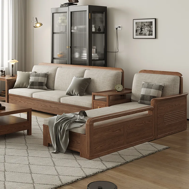White wax wood solid wood sofa with Nordic style, modern and simple living room storage, small unit fabric storage sofa set
White wax wood solid wood sofa with Nordic style, modern and simple living room storage, small unit fabric storage sofa set