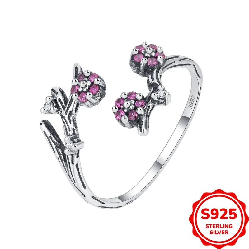 Модное и персонализированное аутентичное женское кольцо из серебра S925 с открытыми ветками и розой и красным цветком
Модное и персонализированное аутентичное женское кольцо из серебра S925 с открытыми ветками и розой и красным цветком
