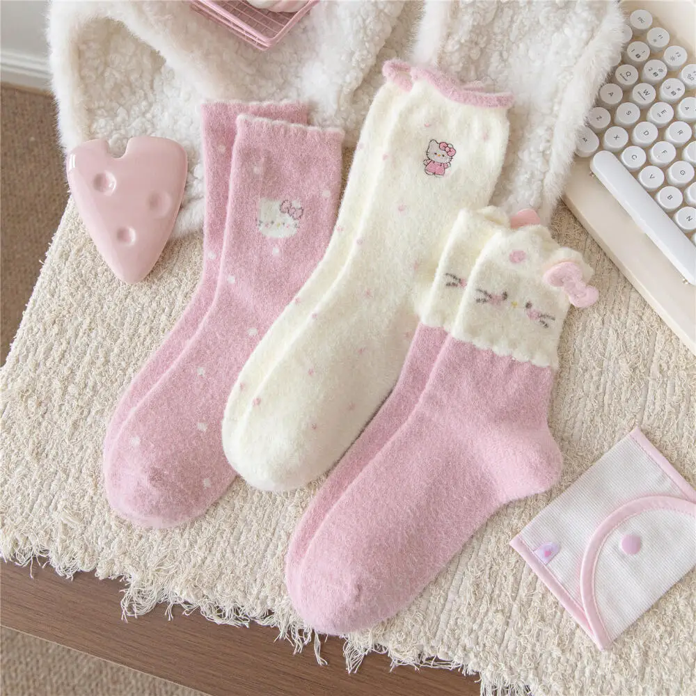 Sanrio Hello Kitty Fleece Socks Women's Winter Thickened Warm Mid-Calf Socks Girly Heart Pink Cute Kitten Home Floor Socks
Sanrio Hello Kitty Fleece Socks Women's Winter Thickened Warm Mid-Calf Socks Girly Heart Pink Cute Kitten Home Floor Socks
