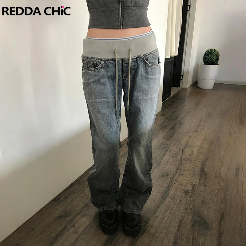 ReddaChic Knitted Drawstring Women Flare Jeans Korean Y2K Whiskers Distressed Wide Leg Bell Bottoms Versatile Vintage Streetwear
ReddaChic Knitted Drawstring Women Flare Jeans Korean Y2K Whiskers Distressed Wide Leg Bell Bottoms Versatile Vintage Streetwear
