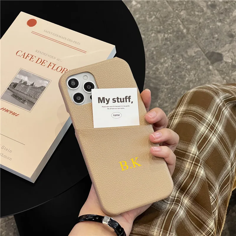 Luxury Leather Wallet Card Personalise Name Letter Hard Case For iPhone 13 12 MiNi 11 Pro Max XS XR X 8 7 Plus SE 3 Cover
Luxury Leather Wallet Card Personalise Name Letter Hard Case For iPhone 13 12 MiNi 11 Pro Max XS XR X 8 7 Plus SE 3 Cover