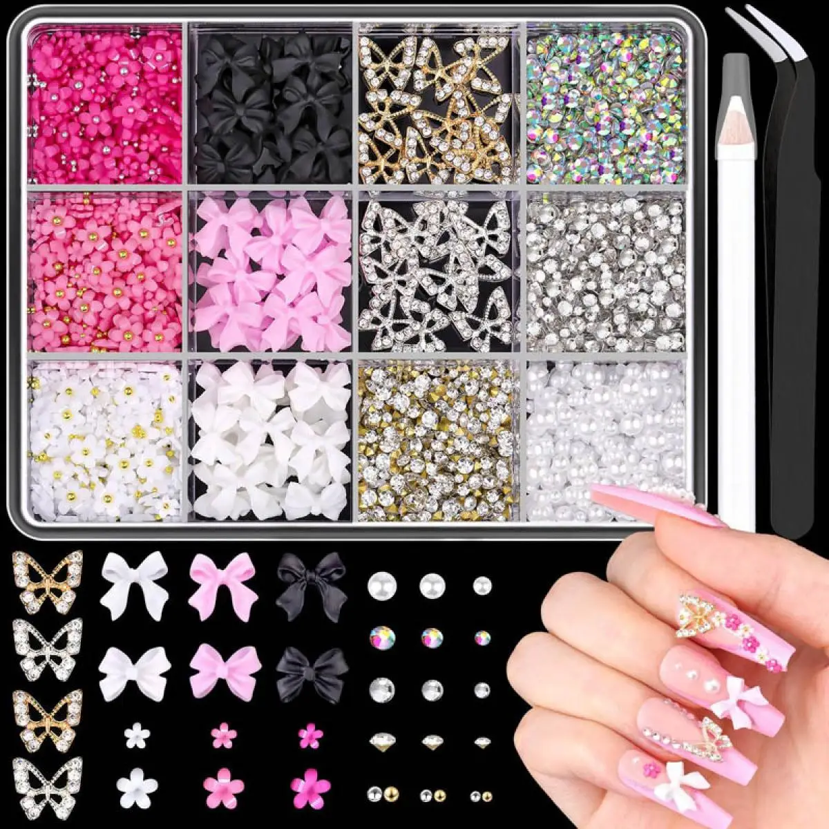 1Box 3D Resin Dopamine Colored Bow Flower Nail Art Charm Shiny Alloy Butterfly Flat Bottom Pearl Rhinestone Nail Art Decoration
1Box 3D Resin Dopamine Colored Bow Flower Nail Art Charm Shiny Alloy Butterfly Flat Bottom Pearl Rhinestone Nail Art Decoration