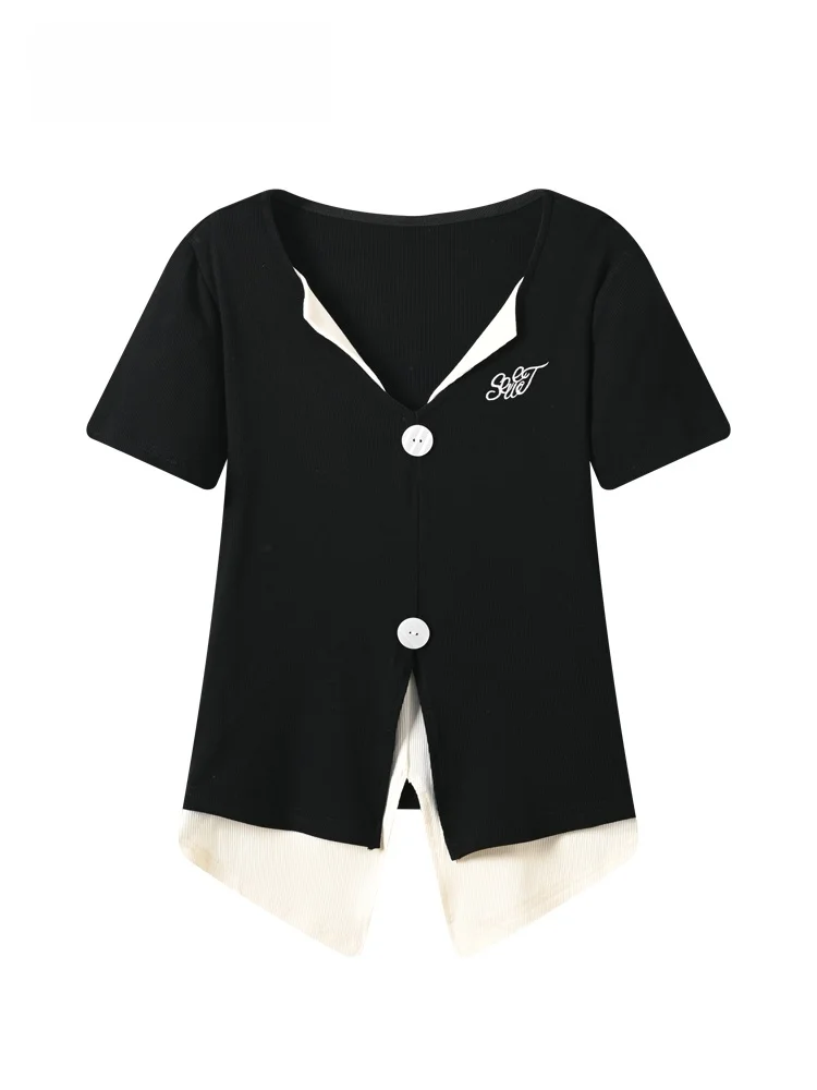 plus Size Short Sleeve T-Shirt Women's Summer New Design Casual Style V-Neck Slimming Top for Plump Sister
plus Size Short Sleeve T-Shirt Women's Summer New Design Casual Style V-Neck Slimming Top for Plump Sister