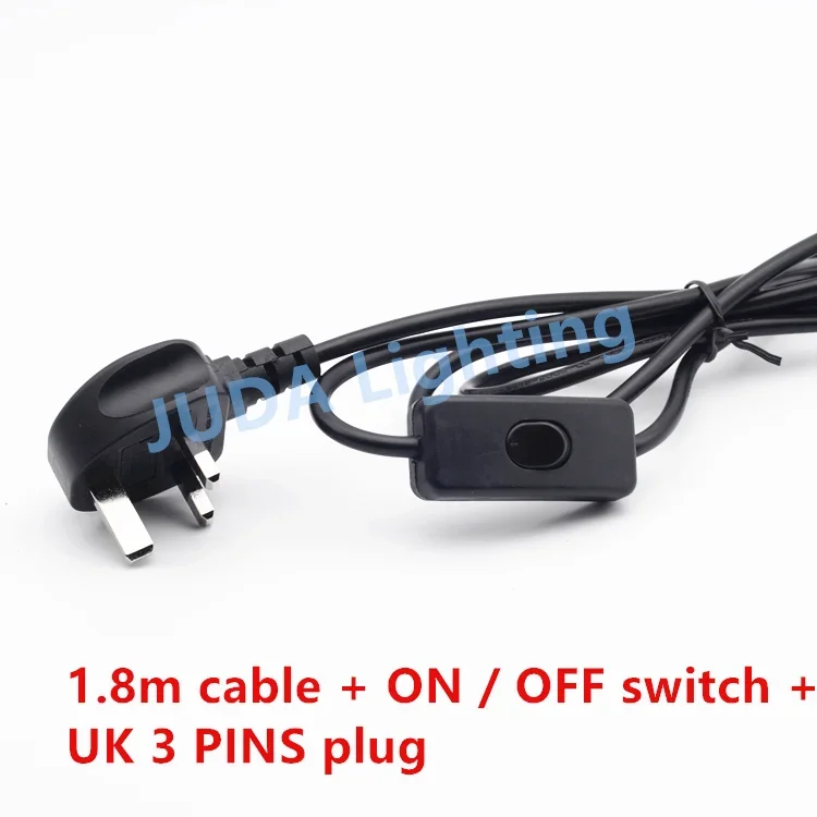 British Standard UK 3 pins plug with on / off button switch cable power wire cord set for table lamp led Lighting Accessories
British Standard UK 3 pins plug with on / off button switch cable power wire cord set for table lamp led Lighting Accessories
