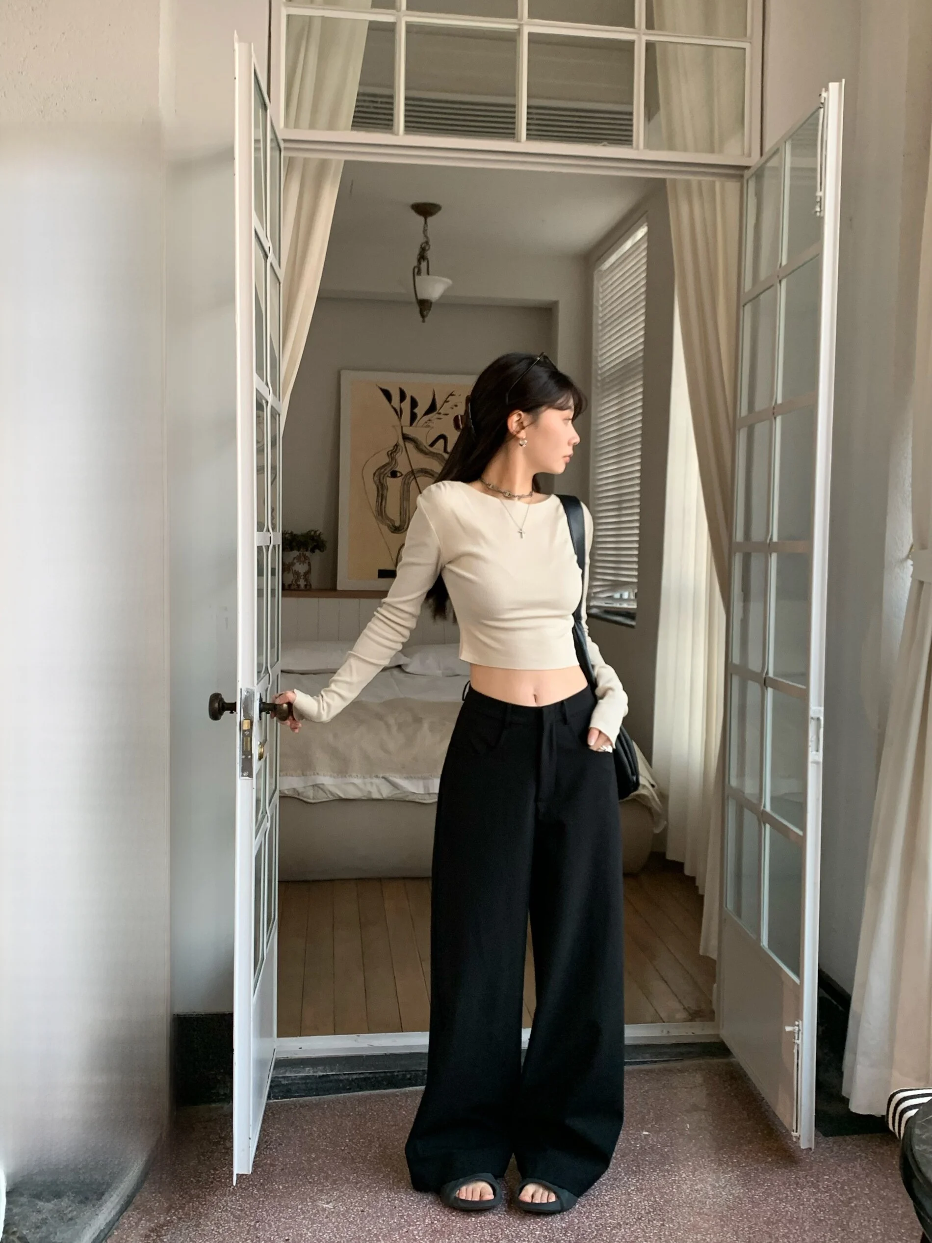 TeeH Women's Bla Casual Straight Leg Suit Pants High Waist Trousers Long Loose Fitting Polyester Fiber Commute Sle
TeeH Women's Bla Casual Straight Leg Suit Pants High Waist Trousers Long Loose Fitting Polyester Fiber Commute Sle