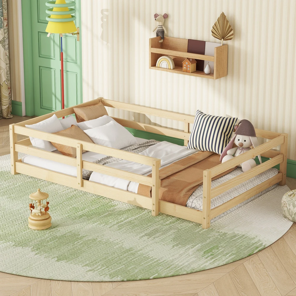 Twin Size Floor Bed, Montessori Floor Bed with Fence, Kids Montessori Bed Twin Size, Wood Montessori Floor Bed for Kids
Twin Size Floor Bed, Montessori Floor Bed with Fence, Kids Montessori Bed Twin Size, Wood Montessori Floor Bed for Kids