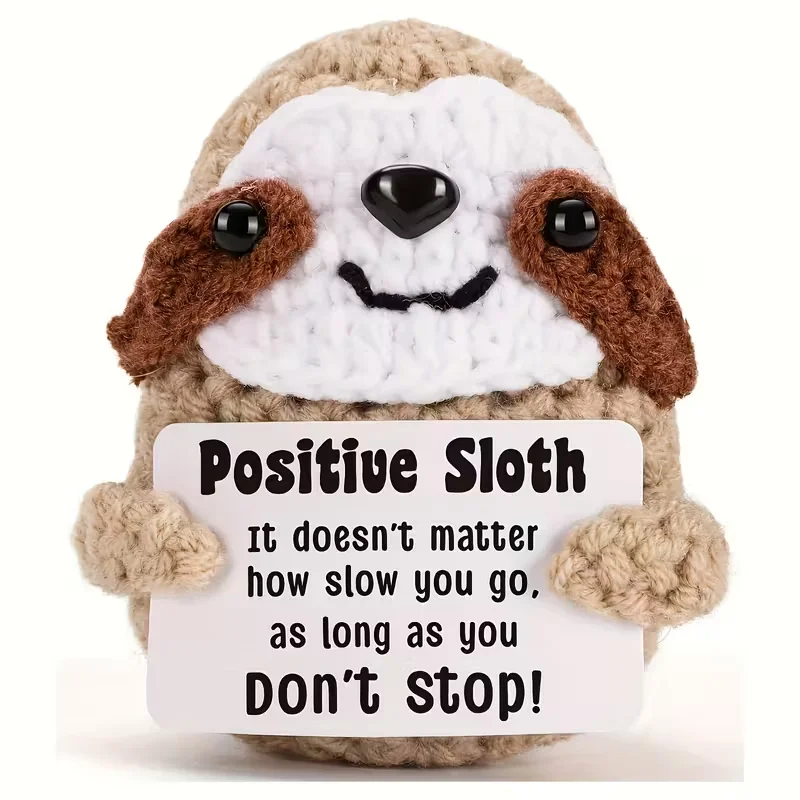 Handmade Crochet Sloth with Inspirational Card "Positive Sloth" Design Perfect for Christmas, New Year, and Office Party Decor
Handmade Crochet Sloth with Inspirational Card "Positive Sloth" Design Perfect for Christmas, New Year, and Office Party Decor