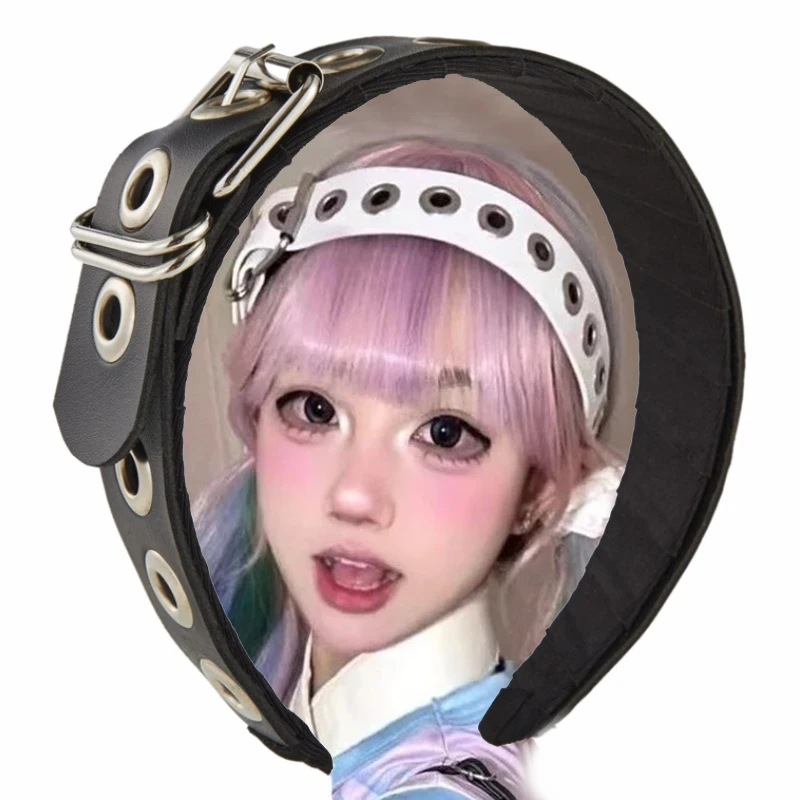 Subculture Hollow Out Steampunk Hair Hoop Headband Gothic Punk Rivet Headband Wide Side Headwear Leather Buckle Hairband Cosplay
Subculture Hollow Out Steampunk Hair Hoop Headband Gothic Punk Rivet Headband Wide Side Headwear Leather Buckle Hairband Cosplay