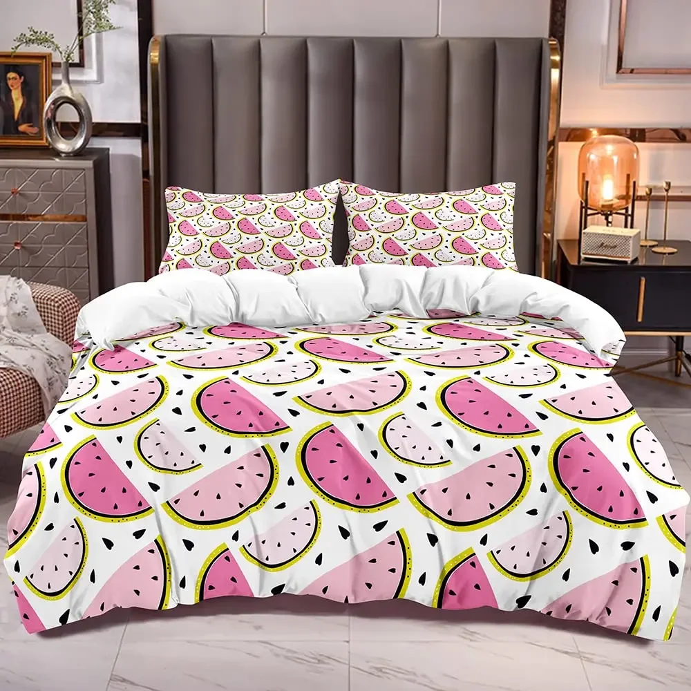 Watercolor Watermelon Duvet Cover Sets King Boys Girls Fruit Print Comforter Cover Sets 3PCS with 2 Pillowshames Bedroom Decor
Watercolor Watermelon Duvet Cover Sets King Boys Girls Fruit Print Comforter Cover Sets 3PCS with 2 Pillowshames Bedroom Decor