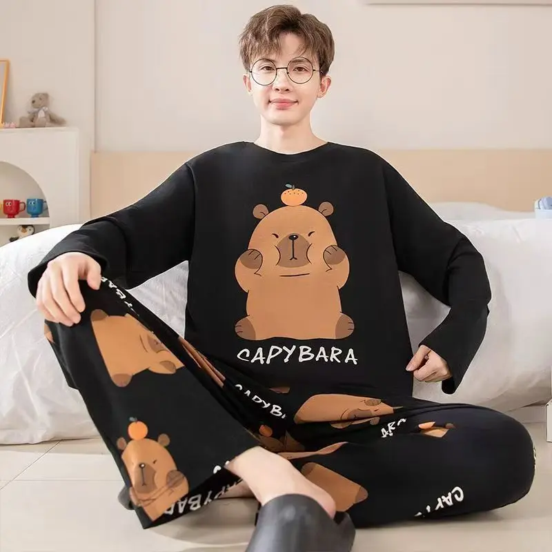 New Capybara Men's Sleepwear Spring Autumn Long Sleeved Handsome Teenage Crayon Shin Chan Cartoon Home Suit Set Loose Plus Size
New Capybara Men's Sleepwear Spring Autumn Long Sleeved Handsome Teenage Crayon Shin Chan Cartoon Home Suit Set Loose Plus Size