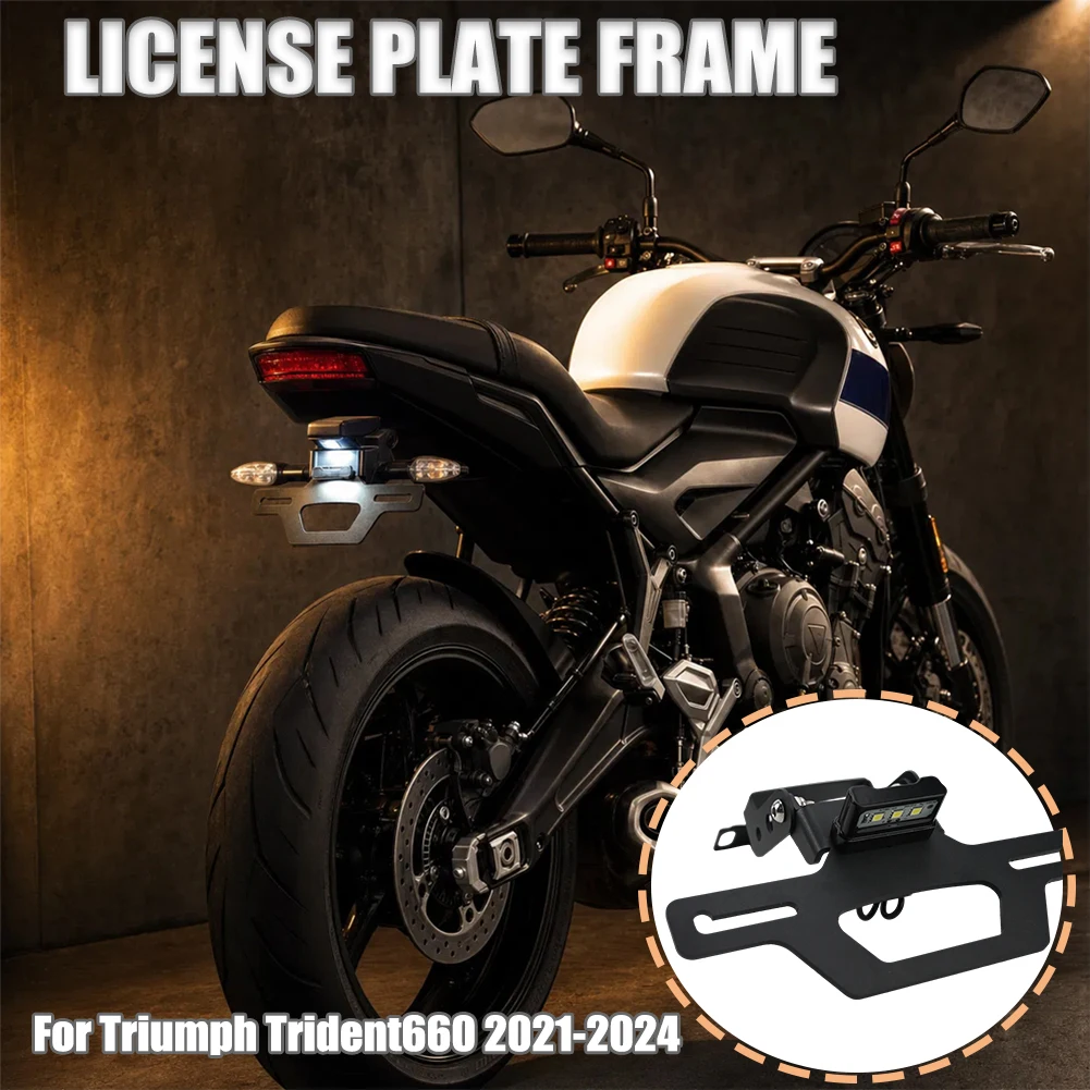 Trident 660 License Plate Holder Motorcycle Tail Tidy Frame Fender Eliminator LED Light Blinker For Triumph Trident660 2021-2024
Trident 660 License Plate Holder Motorcycle Tail Tidy Frame Fender Eliminator LED Light Blinker For Triumph Trident660 2021-2024