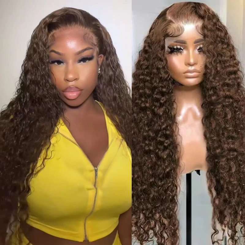 Chocolate Brown Deep Wave Lace Front Wigs Human Hair Pre Plucked 13x6 200 Density Deep Curly Vrigin Human Hair Wig for Women
Chocolate Brown Deep Wave Lace Front Wigs Human Hair Pre Plucked 13x6 200 Density Deep Curly Vrigin Human Hair Wig for Women