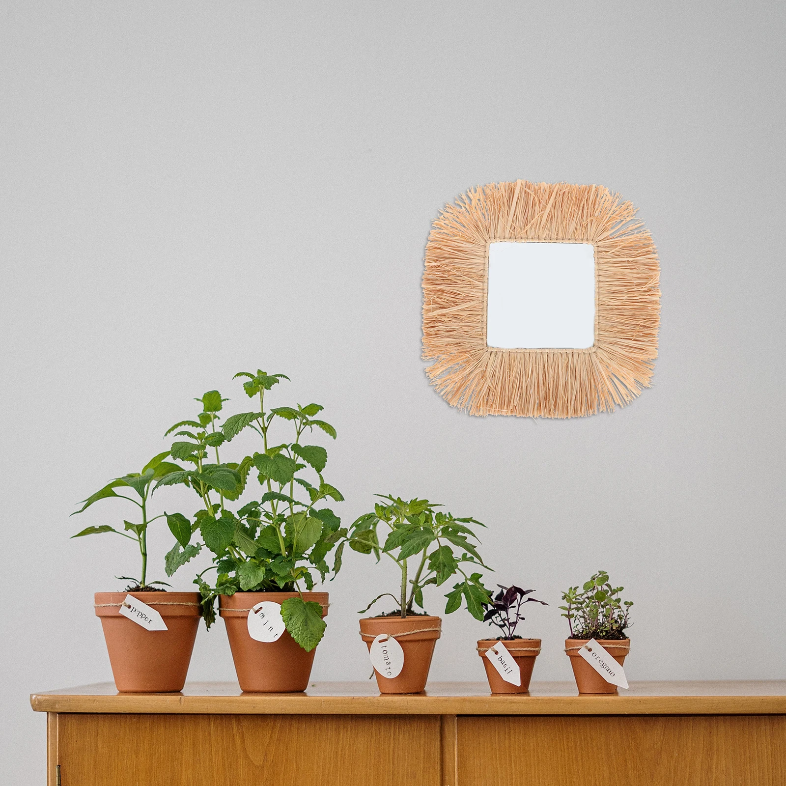 Vintage Decorative Mirror Retro Makeup Straw Braid Wall Adornment Minimalist Design Nordic Style Safe Environment
Vintage Decorative Mirror Retro Makeup Straw Braid Wall Adornment Minimalist Design Nordic Style Safe Environment