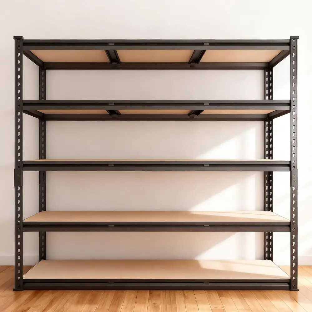 5-Tier Adjustable Heavy-Duty Garage Shelving Unit, 3250 lbs Capacity, 72x48x18.9 Storage for Industrial, Home, and Pantry Use
5-Tier Adjustable Heavy-Duty Garage Shelving Unit, 3250 lbs Capacity, 72x48x18.9 Storage for Industrial, Home, and Pantry Use