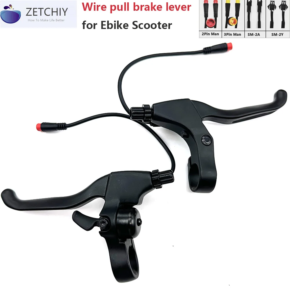 Ebike Brake Levers for Electric Bicycle Brake Lever Handle Bar Wire control machine Lever w Bell scooter SM2A SM2Y 2Pin connect
Ebike Brake Levers for Electric Bicycle Brake Lever Handle Bar Wire control machine Lever w Bell scooter SM2A SM2Y 2Pin connect